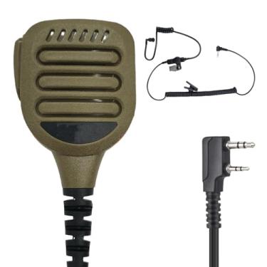 Imagem de Pdflie Microfone de ombro à prova d'água IP65, Walkie-talkie, rádio, alto-falante, conector de áudio de 3,5 mm, reforçado para Baofeng Kenwood Retevis Arcshell bf-f8hp uv 5r uv5r uv-5r tk 240 rt21