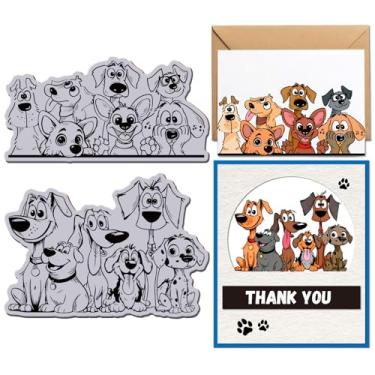 Imagem de GLOBLELAND Carimbo de borracha engraçado para cães espiando, 22 cm x 17,8 cm, animais e cães, espuma vinílica acetinada, conjunto de carimbos de borracha para fazer cartões, álbum de fotos, decoração