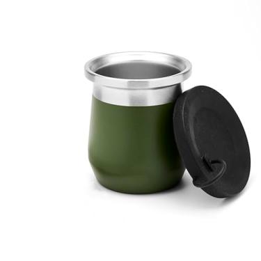 Imagem de BALIBETOV Cabaça de Erva Mate – Copo de Erva Mate de Aço Inoxidável de 266 ml com Isolamento de Parede Dupla, Base Antiderrapante, Tampa de Silicone à Prova de Derramamento – Mate Argentino – Canecas