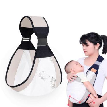 Imagem de Sling Bebe Carregador Canguru Segurar Filho Ajustavel Cor:Bege - Genér