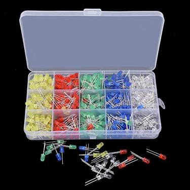 Imagem de 500pcs 5mm Diodos Emissores de Luz LED Kit Variado, 5 Cores Componentes Eletrônicos Com Estilo Compacto, Calor Baixo, Super Brilhante para Iluminação, Lanternas, Brinquedos