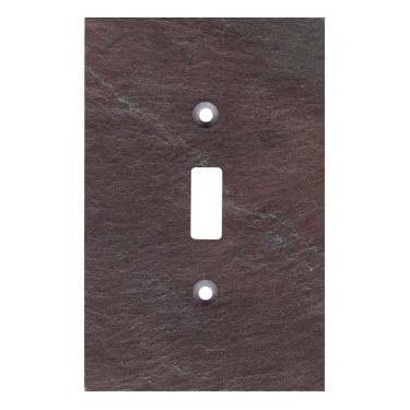 Imagem de Electrical SWITCH HITS Outlet Placa de parede 1 interruptor | Placa frontal de capa de interruptor de luz única | Ardósia Vermont decorativa roxa - Tom natural da terra | 1 Gang, 8,3 cm L x 12,7 cm A