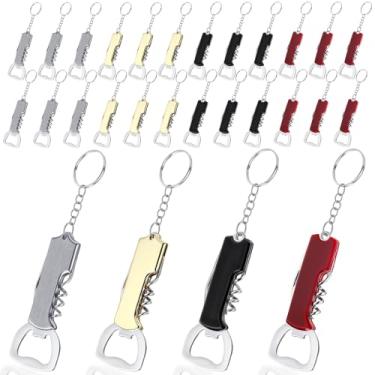 Imagem de Ziliny Abridor de garrafas com 24 peças, chaveiro abridor de cerveja de garrafa de vinho a granel, aço inoxidável, saca-rolhas de 8,3 cm, chave de vinho para bar, festa, casamento, barman