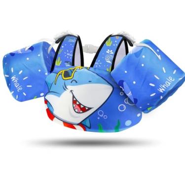 Imagem de Vvinca Colete de natação infantil separável para meninos e meninas de 10 a 29,9 kg (2 a 6 anos) | Boia de piscina 3 em 1 para meninos e meninas, segurança resistente ajustável para 2, 3, 4, 5 e 6 anos