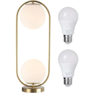 Imagem de Luminária Abajur 43x20cm Jabuticaba 2 Globos KJTD-697-GOLD Gimpo + 2 L