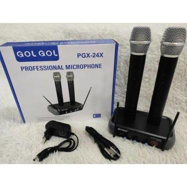 Imagem de Microfone Sem Fio Profissional Duplo UHF - Pgx-24x - gol gol 