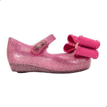 Imagem de Sapatilha Mini Melissa Ultragirl Classic Bow bb Rosa Glitter