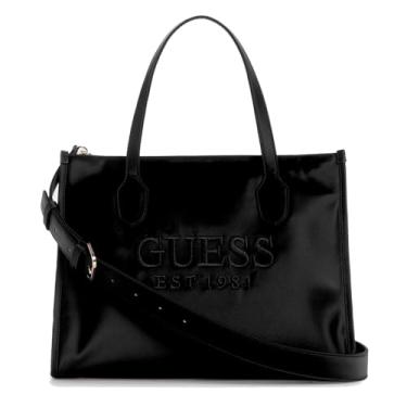 Imagem de GUESS Bolsa Silvana com compartimento duplo, preta, Preto, One Size