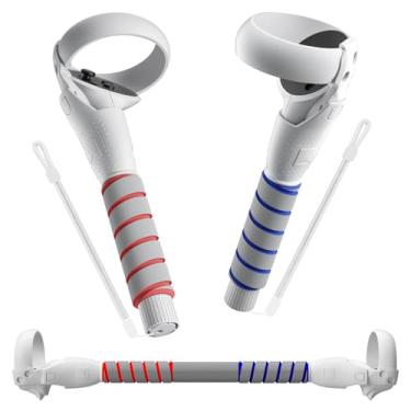 Imagem de 2 in 1 Long Arms & Handle Attachments Compatible with Oculus Quest 2 Hand Controllers, VR Gorilla Tag Long Arms/Stick Extension Grips for Meta Quest 2 Accessories for Beat Saber Golf Club Game