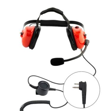 Imagem de Fone de ouvido amarelo de rádio bidirecional com cancelamento de ruído para Motorola CT150, CT250, CT450, CT450LS Inclui cabo de bobina PTT de 5 pinos