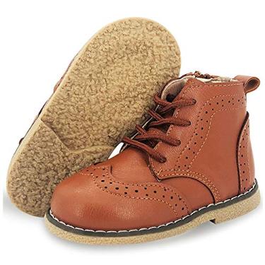 Imagem de Botas impermeáveis para meninos e meninas antiderrapante para inverno e atividades ao ar livre, chuva, neve, Martin, tornozelo, botas de caminhada (bebê/criança pequena), 03 Brown, 6 Toddler