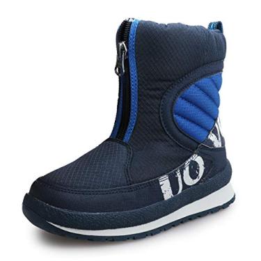 Imagem de Botas de Neve para Meninos UOVO Botas de Inverno Infantis Impermeáveis Inverno Botas de Neve para Meninos Quentes e Resistentes ao Deslizamento Externo (Meninos Pequenos/Meninos Grandes), Azul marinho, 12.5 Little Kid