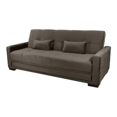 Imagem de Sofá-cama 3 Lugares Matrix Grazi Com Revestimento Em Tecido Veludo Cappuccino