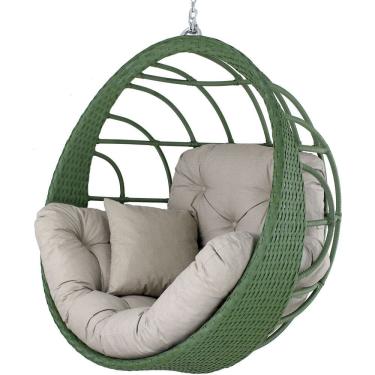Imagem de Balanço Ninho Suspenso Hungria Verde E Courino Náutico Bege