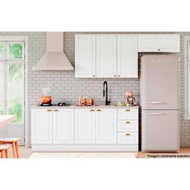 Imagem de Cozinha Modulada Completa Americana 5pçs (2 Armários 2 Balcões 1 Complemento) C5P15 Branco - Henn