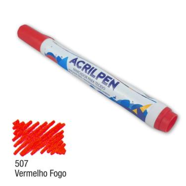 Imagem de Caneta Marcador Para Tecido Acrilpen Vermelho Fogo