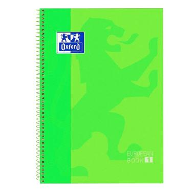Imagem de Caderno Universitário European Book Espiral Capa Dura 5 Matérias Oxford Verde Claro