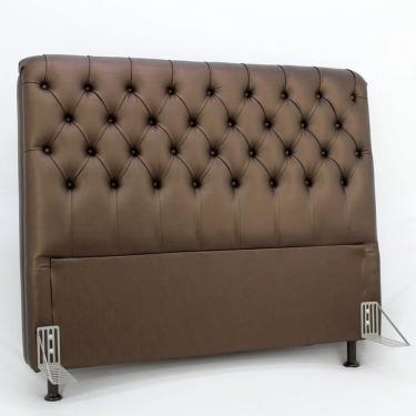 Imagem de Cabeceira De Cama Box Casal 138cm Pádua Couro Café