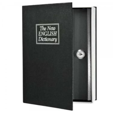 Imagem de Cofre Camuflado Com Chave Livro Secreto Falso Porta Joias Dinheiro Documentos Em Metal Estante