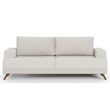 Imagem de Sofá 2 Lugares 160cm Living Pés Curvos Santi D05 Linho Cru - Mpozenato