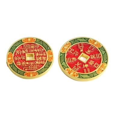 Imagem de Colar autêntico de amuleto de fantasma de montanha taoísta chinês - moeda de cobre puro com arte de cinábrio e esmalte, joia de proteção espiritual para energia pessoal e bênçãos, 12MM, Titânio, Sem