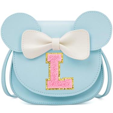 Imagem de OYLOLA Presentes De Aniversário Para Meninas 3, 4, 5, 6, 7 E 8 Anos, Bolsa Infantil Com Inicial, Azul, Grande