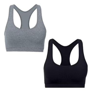 Imagem de Kit 2 Top Feminino Liso Nadador Fitness Sem bojo - GRINGAS MODEL, Pret