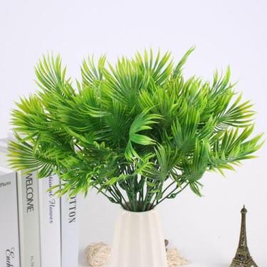 Imagem de 2 Galhos Ramos Folhagem Verde Artificial Palmeira 35cm - La Caza Store