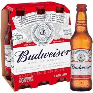 Imagem de Kit 6 Cerveja Budweiser 330ml Long Neck
