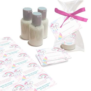 Imagem de Kit 10 de Lembrancinhas Mini hidratante Chuva de amor Para Aniversários Mesversário Chá Revelação e Eventos	