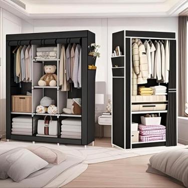 Imagem de Guarda Roupa Portátil Desmontável Organizador Prático Solteiro e Casal