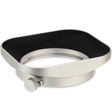 Imagem de Para-sol com lente de metal Haoge para lente Olympus M.ZUIKO Digital 17 mm f1.8 17 1.8 Lente de reposição Olympus LH-48B, Square-Silver