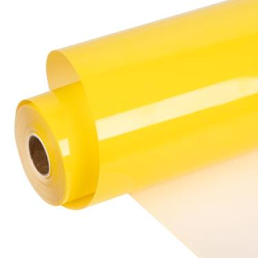Imagem de HTVRONT Rolo de vinil amarelo de transferência de calor - 30,5 cm x 9,1 m HTV para camisetas ferro em vinil para todas as máquinas de corte - Fácil de cortar e remover ervas daninhas