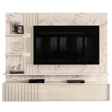 Imagem de Painel Suspenso Tv 65 Pol 3p 200 Cm Atena Madetec Calacata Off White