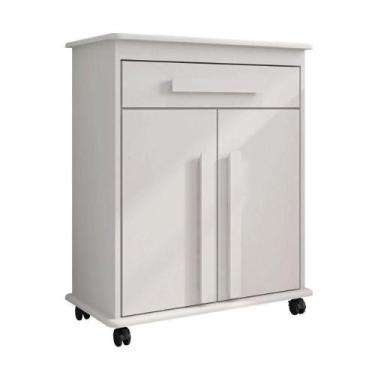 Imagem de Armário Balcão Multiusocom Rodízios Chile Branco RV Móveis