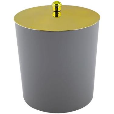Imagem de Lixeira 5 Litros Com Tampa Dourada Ultimo Detalhes - Último Detalhe, C