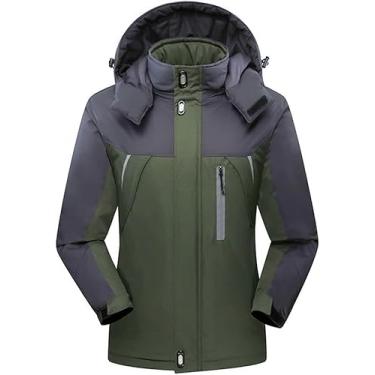 Imagem de Jaquetas De Inverno Masculinas Engrossar Patchwork Outwear Velo Com Capuz Térmico Quente Parkas, EN8, 4XL