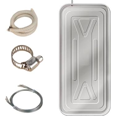 Imagem de Bandeja De Gotejamento De Ar Condicionado Com Dreno Bandeja De Gotejamento De Aço Inoxidável Para Ar Condicionado Portátil Com Tubo De água Para Usos Múltiplos, One Color, 93 x 44cm