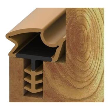 Imagem de Veda Fresta Porta Janela Encaixe Central - Kit - Comfortdoor, Marrom C