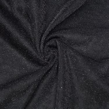 Imagem de YYCRAFT Tecido de malha brilhante/glitter Tecido Lurex brilhante Tecido Strech Shimmer and Shine 150 cm de largura por jarda (2 metros, preto)