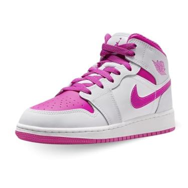 Imagem de Jordan Tênis escolar de grau médio Air 1, Iris Whisper/Fire Pink-branco, 20