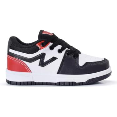 Imagem de Tênis Infantil Masculino Casual Escolar Nippos Cano Curto (Preto/Vermelho, BR, Criança de 4 a 8 anos, Numérico, 30)