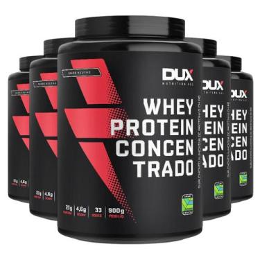 Imagem de Kit 5 Whey Protein Concentrado Dux Sabor Neutro 900G