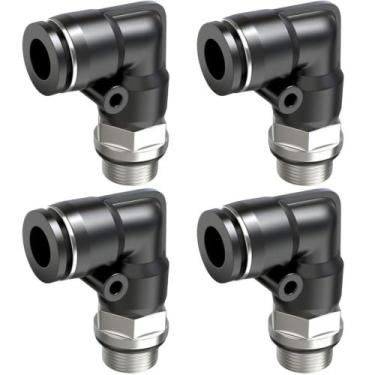 Imagem de 4 Conexão Engate Rápido Cotovelo Rosca 3/8 Tubo 8mm - AKME