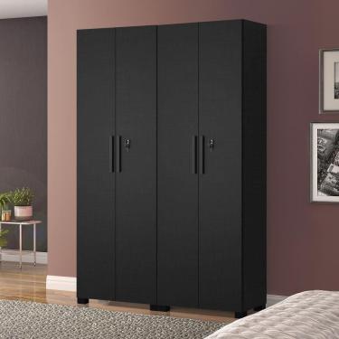 Imagem de Armário Multiuso Duplo Com Chave Nt4020 Notável Móveis Preto Tx