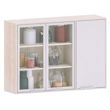 Imagem de Armário Aéreo para Cozinha com Portas de Vidro 120 cm Atenas