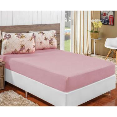 Imagem de Jogo De Lençol Elástico Casal Queen 3 Peças 100% Algodão Quality - Bia