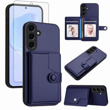Imagem de Asuwish Capa de celular para Samsung Galaxy S24 Plus/S25 Plus S24+ S25+ 5G capa carteira com protetor de tela de vidro temperado RFID suporte para cartão celular S24Plus 24S + S 24 24+ S25Plus 25S 25+