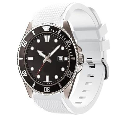 Imagem de Compatível com pulseiras Casio MDV106, pulseira de silicone esportiva de liberação rápida de 22 mm compatível com relógio Casio MDV106-1AV/MTP-VD01 (branca)