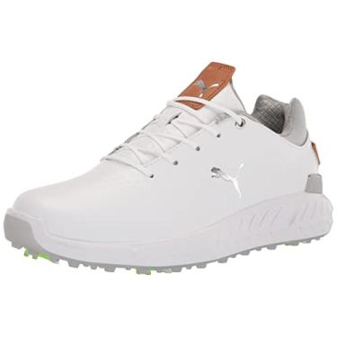 Imagem de PUMA GOLF Sapato de golfe masculino de couro articulado Ignite, Puma branco-puma prata, 8